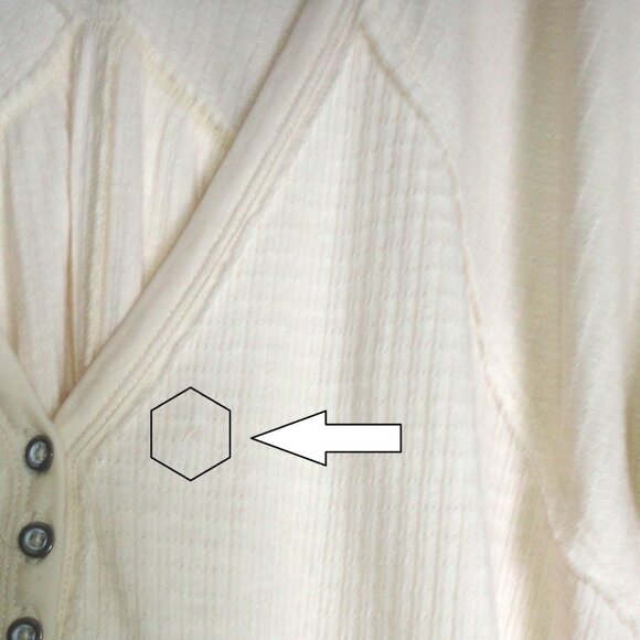 Free People Large "We the Free" Cream Tunic Top - Picture 4 of 4